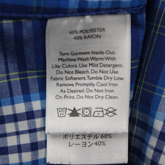 Eddie Bauer First Ascent Shirt Mens Large Tall Blue/White Poly/Rayon L/S Button - Picture 10 of 16